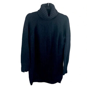 HATCH Long Sleeve Wool Cashmere Turtleneck Dress Black Maternity Casual Size 2-4